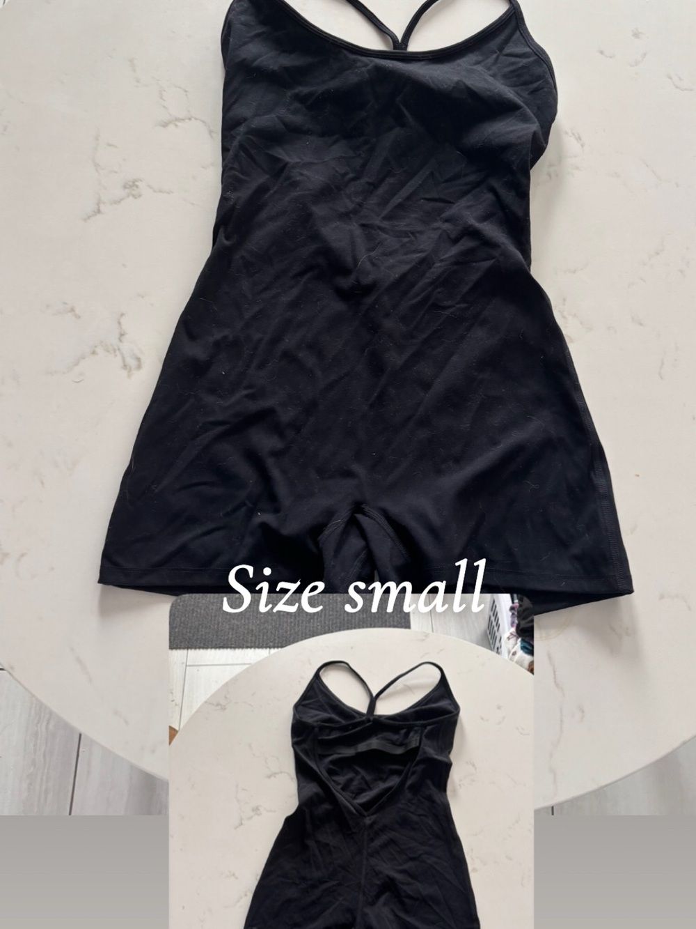 Garage Black Slip Romper with Thin Straps